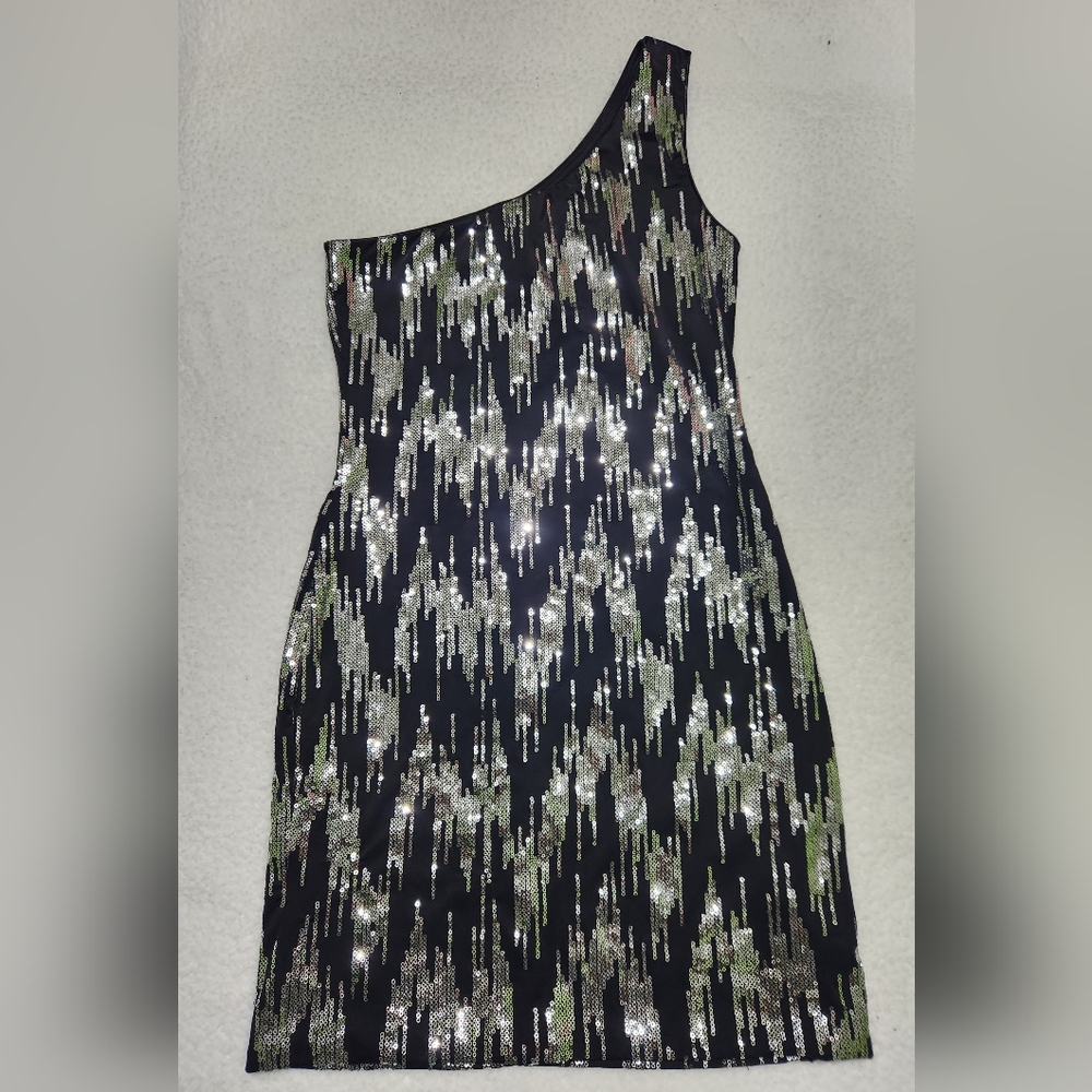 Charlotte Russe black and silver party dress
